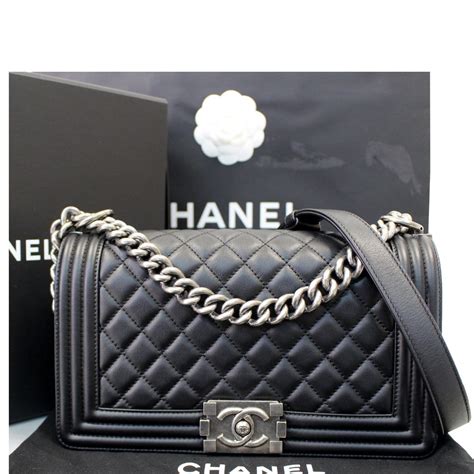 mini black chanel boy bag